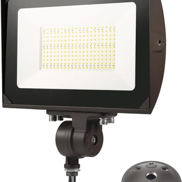 150W Outdoor LED Flood Light with Plate, 5000K Daylight 21000LM 100-277V, UL/DLC Waterproof LED