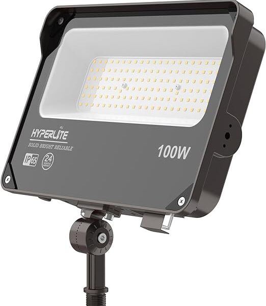 HYPERLITE 100W LED Flood Light with Dusk to Dawn Photocell, 11000LM LED Security Flood Lights Outdoor