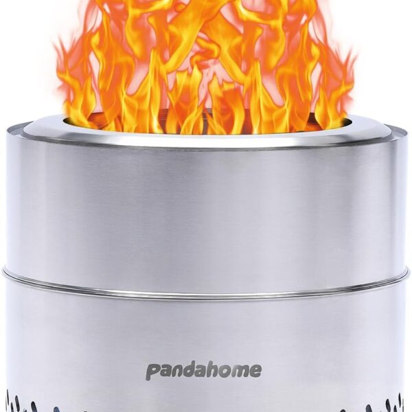 PANDAHOME Smokeless Fire Pit with Removable Ash Pan