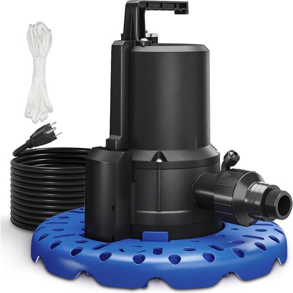 SURAIELEC Pool Cover Pump, 1/4 HP Automatic Water Pump for Above Ground & Inground Pools