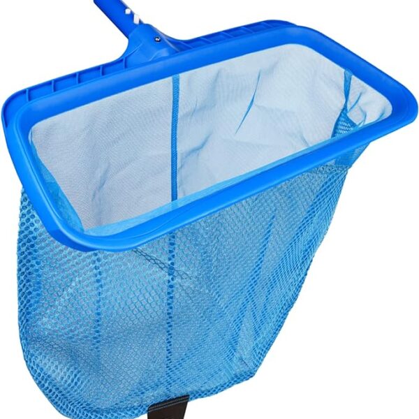 Swimming Pool Skimmer Net, Fine Mesh Pool Leaf Rake Net with Double-Layer Deep Bag