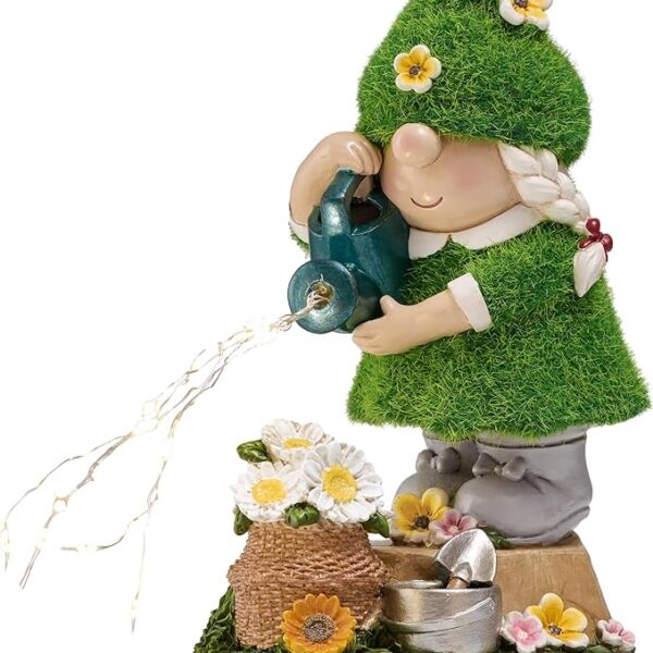 TERESA'S COLLECTIONS Garden Gnome with Solar Outdoor Lights