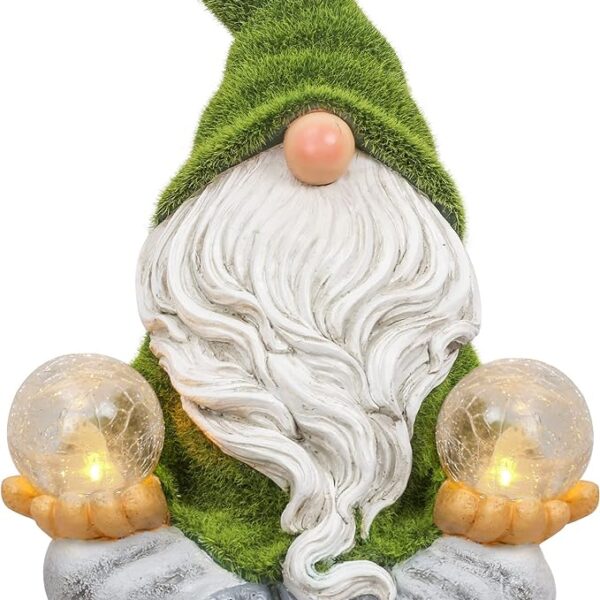 TERESA'S COLLECTIONS Garden Gnomes Decorations for Yard with Solar Lights