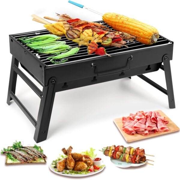 Uten Charcoal Grill, BBQ Grill Folding Portable Lightweight smoker Grill, Barbecue Grill Small desk Tabletop Outdoor Grill